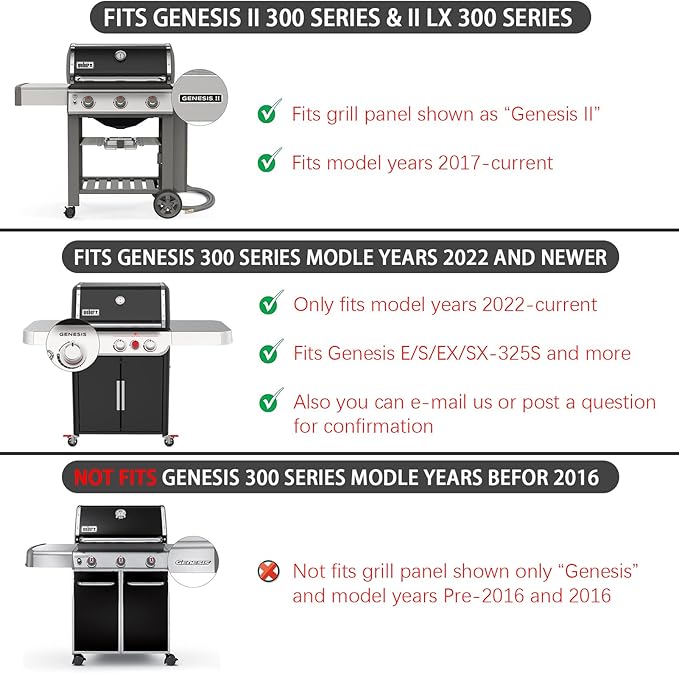 66095 66802 Genesis II Grill Grate Replacement Parts for Weber Genesis ii 300 Series, Weber Genesis ii E-310 ii E-315 ii E-325 ii E-330 ii E-335 ii S-310 ii S-335 ii S-345 ii SE-335 ii SE-310 66805