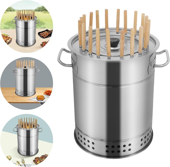 Compact BBQ Charcoal Grill Portable Charcoal Grill Vertical Smokers Meat Cooker