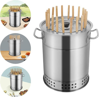 Compact BBQ Charcoal Grill Portable Charcoal Grill Vertical Smokers Meat Cooker