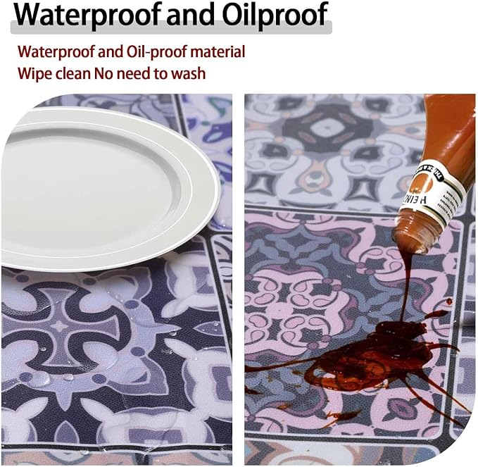 opstellen Fitted Round Tablecloth for 36-44" Tables Wrinkle Free Table Cover Minimalist Farm House Decor Kitchen Studio Apartment Gadget Canping Patio Appliances Country Romantic Closing Home Gifts