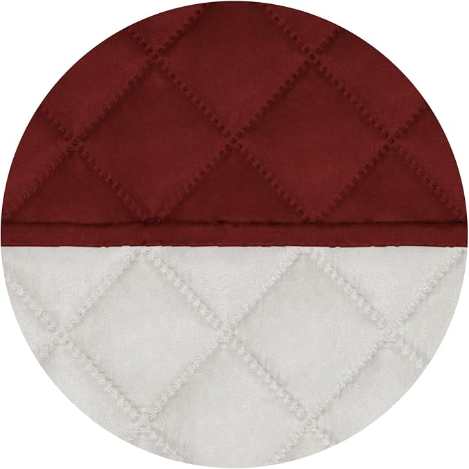 PureFit Reversible Quilted Couch Covers for Dogs Loveseat Sofa Cover 54" | Red/Ivory, Water Resistant Couch Protector, Washable Pet Couch Cover with Non Slip and Elastic Straps For Kids