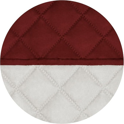 PureFit Reversible Quilted Couch Covers for Dogs Loveseat Sofa Cover 54" | Red/Ivory, Water Resistant Couch Protector, Washable Pet Couch Cover with Non Slip and Elastic Straps For Kids