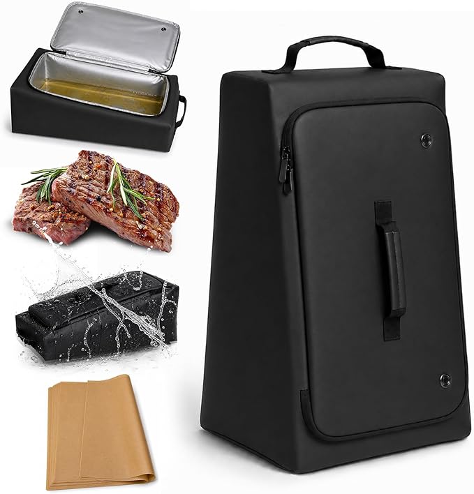 BBQ Blanket for Resting Meat, 270° Opening Leak-Proof Insulated Meat Resting Bag with Butcher Paper, BBQ Brisket Blanket for Pork Shoulder/Steak/Turkey, Smoker Grilling Accessories Gifts for Men/Dad