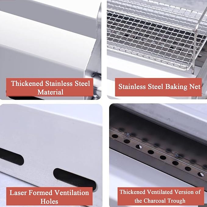 Small Portable Charcoal Grill Smokeless BBQ Grill Tabletop Portability Grill for Outdoor Cooking Barbecue Camping BBQ Indoor household for Small Patio Backyard