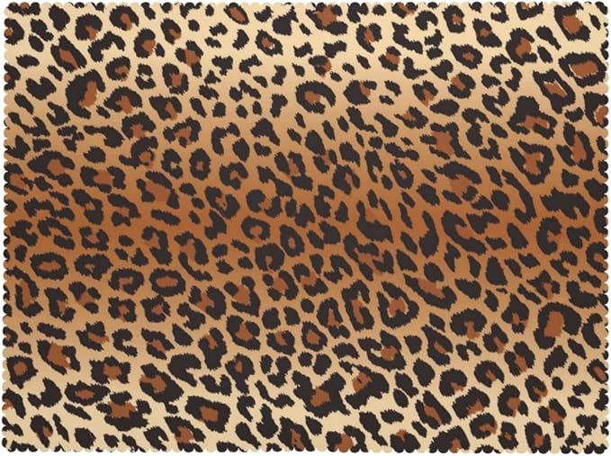 Leopard Pattern Rectangular Tablecloth, Brown Leopard Table Cloth Washable Tablecloths Decorative Table Cover for Kitchen, Dining, or Parties 54x72 Inches