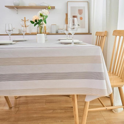 LIBERECOO Heavy Duty Vinyl Tablecloth with Flannel Backing Waterproof Oil-Proof Plastic Table Cloth Stain-Resistant Wipeable Rectangle or Square Table Cover for Indoor and Outdoor 60 x 84 Inch