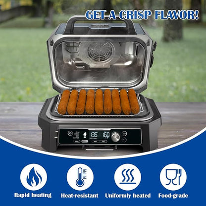 Griddle & Smoke Rack Kit for Ninja Woodfire XL OG951/850 Grill Accessories | XSKGRIDLXL Flat Top Griddle Plate & XSKRSTRKXL Roast Rack for Ninja Woodfire OG800/900/951/850 Pro Connect XL Grill PFOA-free