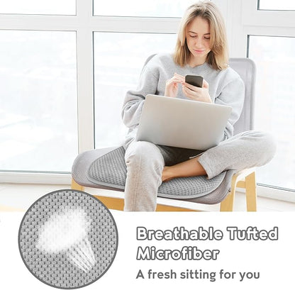 Silver Grey Chairs Cushions for Dining Chairs 6 Pack Non Slip Foam Kitchen Seat Cushions Washable Soft Thick Patio Pads Large Wooden Metal Tapered Chair Cushions,17" x 15"