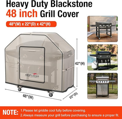 Exclusive Foldable 48 inch Grill Cover, 600D Heavy Duty Waterproof Outdoor BBQ Cover for 2-3 Burners Grill Weber Nexgrill CharBroil, Khaki
