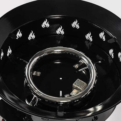 KEIKI 19 Inch Round Outdoor Gas Fire Bowl, 50000 BTU Portable Propane Campfire for Patio Deck and RV Camping with Carry Lid