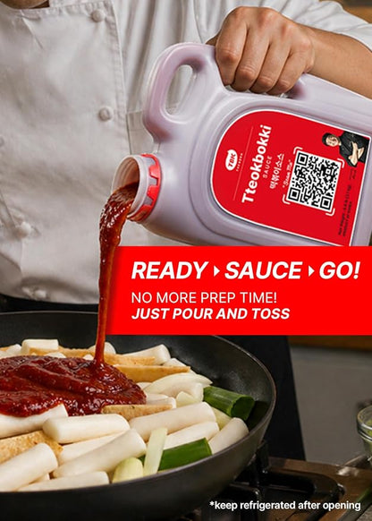 TBK THEBORN Tteokbokki Sauce, Sweet & Spicy Gochujang Rice Cake Sauce 3.1kg | Easy cooking sauce with a balanced sweet, spicy and savory flavor for tteokbokki, noodles and Korean street-food dishes