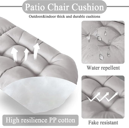 Adirondack Chair Cushion, Outdoor Patio Furniture Seat Pad, Waterproof | Waterproof cover with straps, PP cotton, high back thick seat pad for adirondack rocking chair indoor outdoor porch 44x19x4