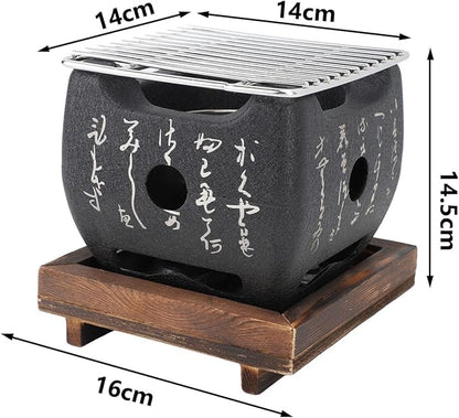 Japanese Charcoal Grill Multi Functional Fast Heating Mini Portable Barbecue Stove Hibachi Grill Outdoor Camping Grill(L)