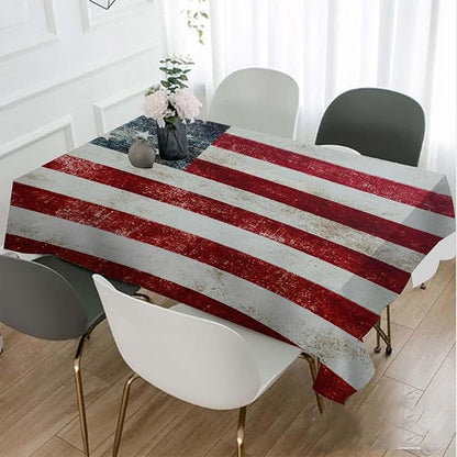 TKS MITLAN National Flag Tablecloth Decor Patriotic Vintage Classic Graffiti Table Cloth Dining Room Kitchen Table Cover 60" X 84" Oblong/Rectangle
