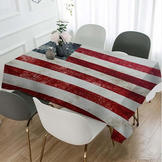 TKS MITLAN National Flag Tablecloth Decor Patriotic Vintage Classic Graffiti Table Cloth Dining Room Kitchen Table Cover 60" X 84" Oblong/Rectangle