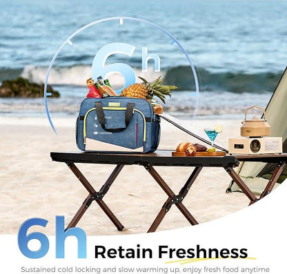 outohome 25L 12V Electric Portable Cooler Warmer Bag, DC Plug In Insulated Car Cooler Bag, Heating and Cooling Dual Function Bag for Truck Drivers, Camping, Groceries & Family Outings, All Season