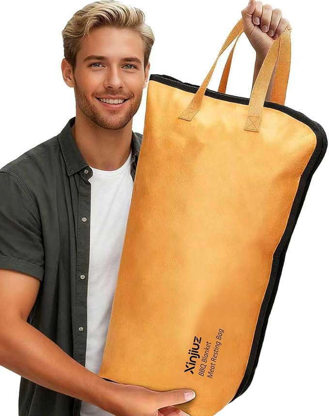 BBQ Blanket for Resting Meat, Reusable Smoke Grilling Resting Bags, Large Capacity Meat Resting Blanket for Brisket/Pork Shoulders/Turkeys, Xmas Gift for Men BBQ Lovers (Regular 21in)