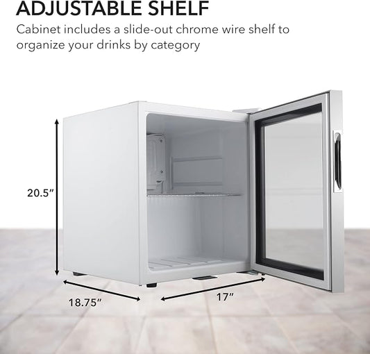 Whynter Beverage Refrigerator with Double-Layer Glass Door, 68-Can 1.6 Cu Ft Freestanding Drink Mini Fridge, BR-062WS, Stainless Steel