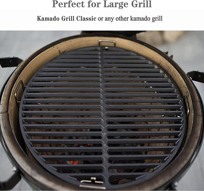 Cast Iron Cooking Grids Grates Compatible with Medium Big Green Egg Charcoal Grill Egg Grate Round Grill Grate (15.5"-Fit Medium GRILL)