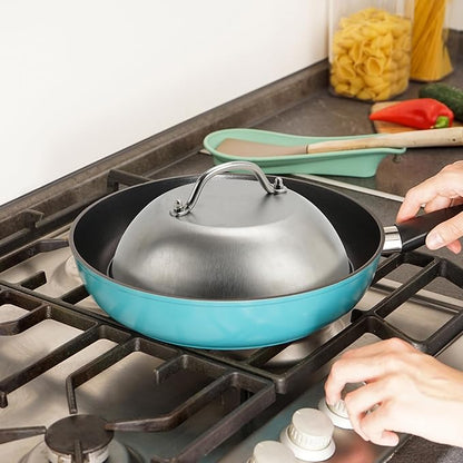 ZBXFCSH Compatible with Blackstone 5555 Stainless Steel 9" Griddle Melting Cheese Dome Wok Lids- Commercial Grade Basting and Steaming Cover- Best for Use in Flat Top Grills, 0.6mm Thickness-2 Domes