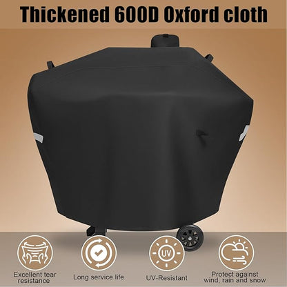 Pellet Grill Cover for Camp Chef 24 Smoker, Upgraded Full-Length Heavy Duty Waterproof Smoker Cover for Woodwind Pro 24 PG24SE PG2424SGB SmokePro PG24MZG PG24WWSB DLX 24 for Camp Chef 24 With Sidekick