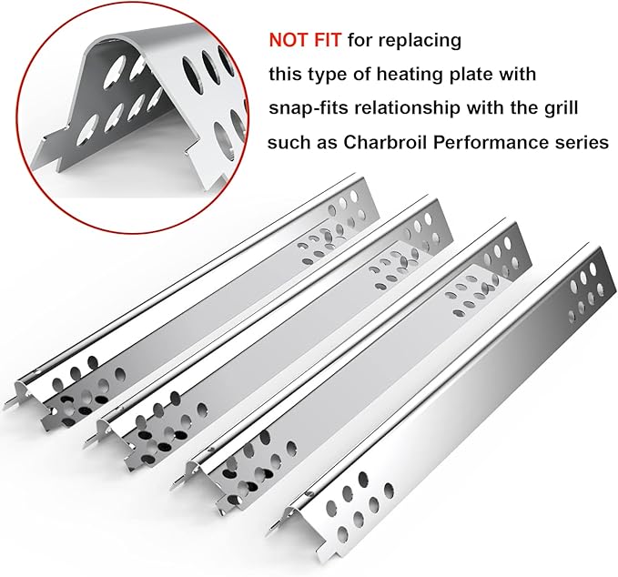Universal Adjustable Grill Heat Plate Replacement for Gas Grill, Porcelain Steel Heat Plate Shield, Flavorizer Bar, Extends from 11.75" Up to 21" L (Pack of 3)