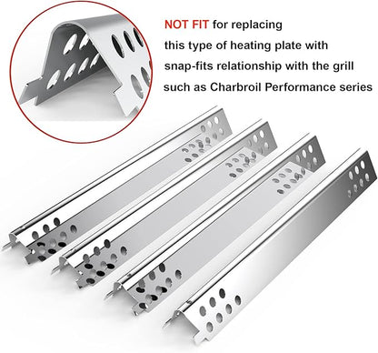 Universal Adjustable Grill Heat Plate Replacement for Gas Grill, Porcelain Steel Heat Plate Shield, Flavorizer Bar, Extends from 11.75" Up to 21" L (Pack of 3)