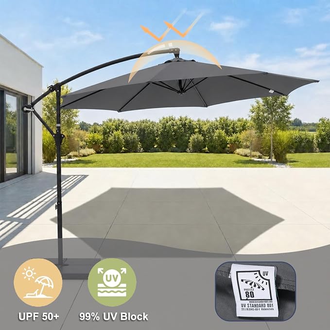 BPS Patio Umbrella Replacement Canopy for 10 ft 8 Ribs Table Umbrella, Outdoor Umbrella Replacement for Market Parasol, Canopy Only