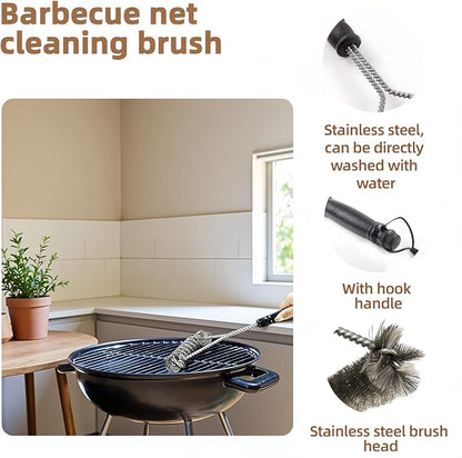 BBQ Bristles Grill Brush 12 Inch Heavy Duty Stainless Steel, Y Shape BBQ Brush with Long Handle & Extra Wide Head - Grill Cleaning Tool