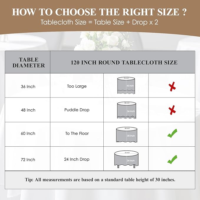 6 Pack Sage Green Round Tablecloths 120 Inch for Dining Tables | Washable Decorative Linen Polyester Table Cover for Banquets Buffets Parties and Weddings