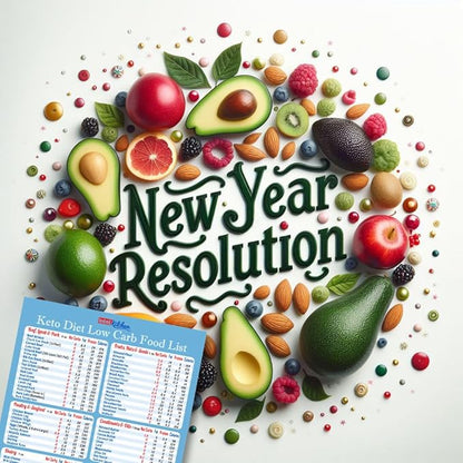 Easy to Read Keto Diet Top 100 Low Carb Foods All-in-One Magnet 8"x11" Grocery List USDA Accurate Net Carbs Calories Counter Diabetes Weight Loss Cheat Sheet Chart Diabetic Cookbook Guide Gift