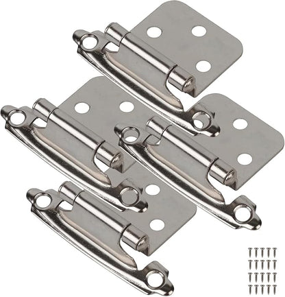 Self Closing Cabinet Hinges for Face Frame,Cabinet Hinges, Metal Hardware for Kitchen Cabinets and Doors (Nickel, 8Pack)