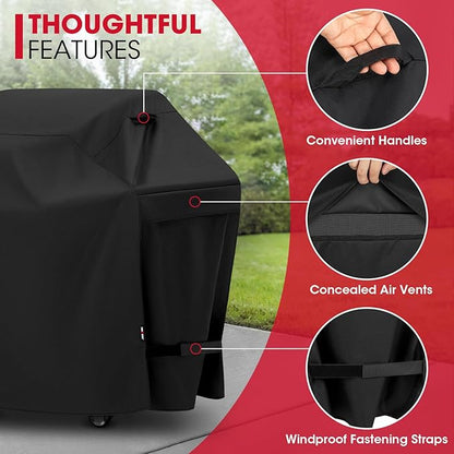 Unicook Outdoor Large Grill Cover 70 Inch, Heavy Duty Waterproof Gas Grill Cover for Outside, Fade Resistant Durable BBQ Protector, All Weather Protection for Backyard BBQs, Black