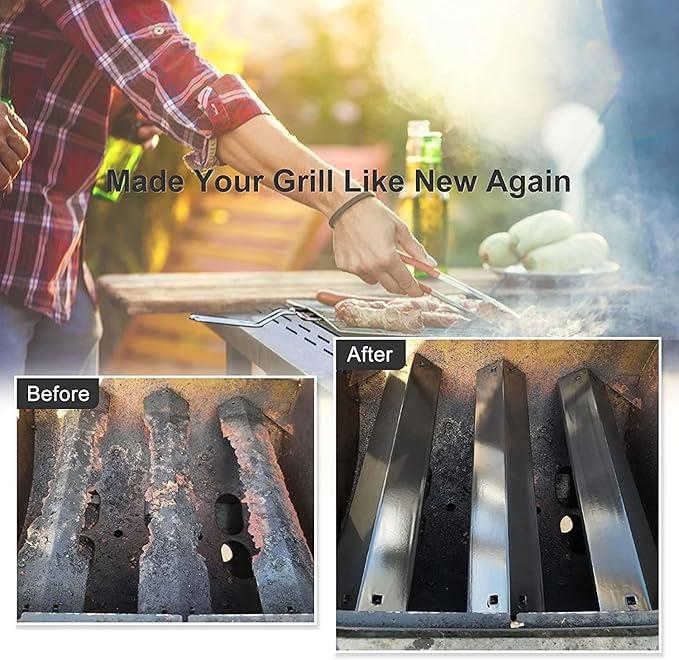 Criditpid Grill Parts for Chargriller 5050, 5650, 3001, 3030, 5072, 3008, 4000, 5252, 5050 Grill Models, Porcelain Steel Heat Plate, Burner Tube, Hanger Bracket for Chargriller.