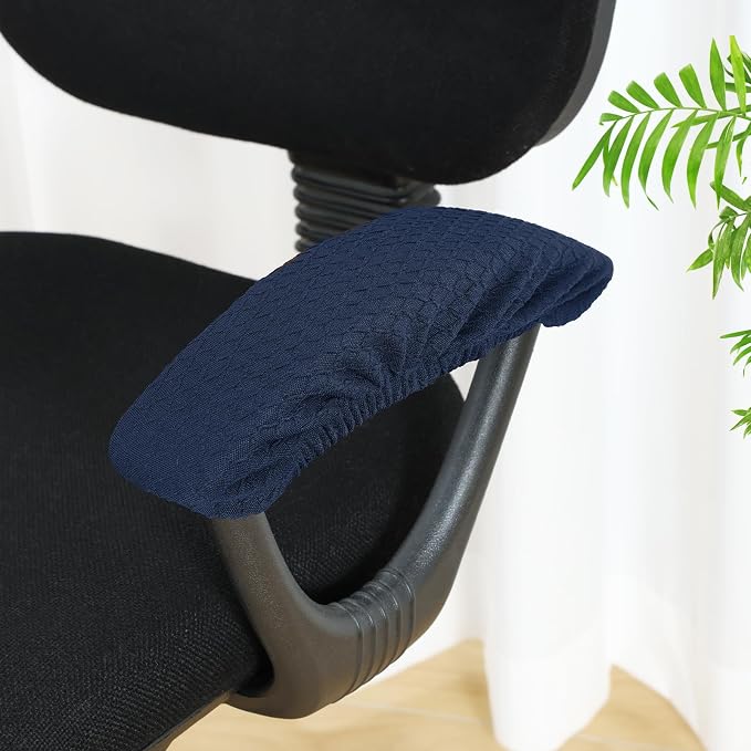 Smiry Office Computer Chair Armrest Covers, 2PCs Anti-dust Arm Rest Pad | Removable Washable Desk Chair Arm Pad Covers, Navy