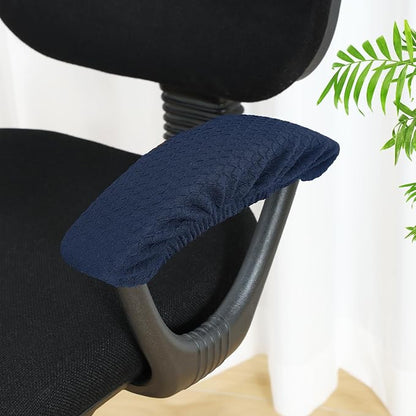 Smiry Office Computer Chair Armrest Covers, 2PCs Anti-dust Arm Rest Pad | Removable Washable Desk Chair Arm Pad Covers, Navy