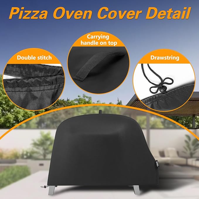 EVRBUL Pizza Oven Grill Cover Outdoor Waterproof 420D Pizza Oven Cover Compatible with Cuisinart CGG-403 3-in-1 Grill, Griddle and Pizza Oven 27.6" L x 21.2" W x 17.5" H