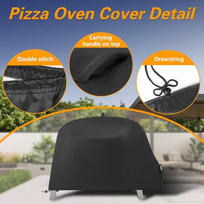 EVRBUL Pizza Oven Grill Cover Outdoor Waterproof 420D Pizza Oven Cover Compatible with Cuisinart CGG-403 3-in-1 Grill, Griddle and Pizza Oven 27.6" L x 21.2" W x 17.5" H