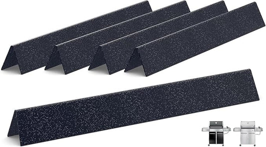 QuliMetal 24.5 Inch Flavorizer Bars for Weber Genesis 300 Series Grills with Side Controls Knobs, Genesis E310 E320 S310 S320 EP310 EP320 (2007-2010), Porcelain Steel Heat Plates for Weber 7539 7540