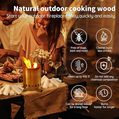 Mini Fire Stick Wood with 12pcs Fire Starters,3.5" Lengths Kiln Dried Pine Small Firewood,Waterproof Charcoal Starters,Solo Stove Accessories for Tabletop Fire Pit,Solo Stove Mesa,7.5Lbs