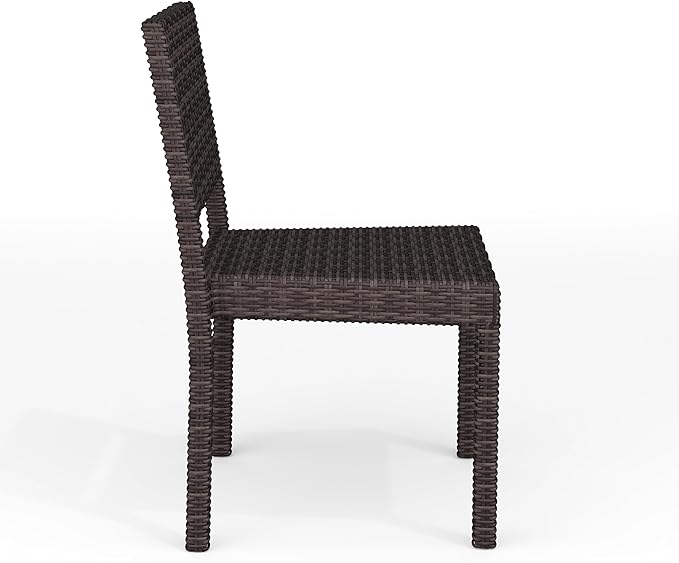 Martha Stewart Bedford Indoor-Outdoor Stackable Patio Chair with Rattan Wicker Finish in Brown