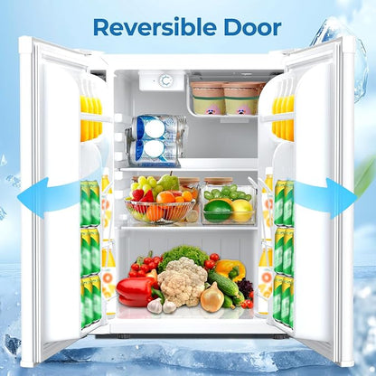Electactic 2.56 Cu.ft Compact Refrigerator with Reversible Single Door, WHITE