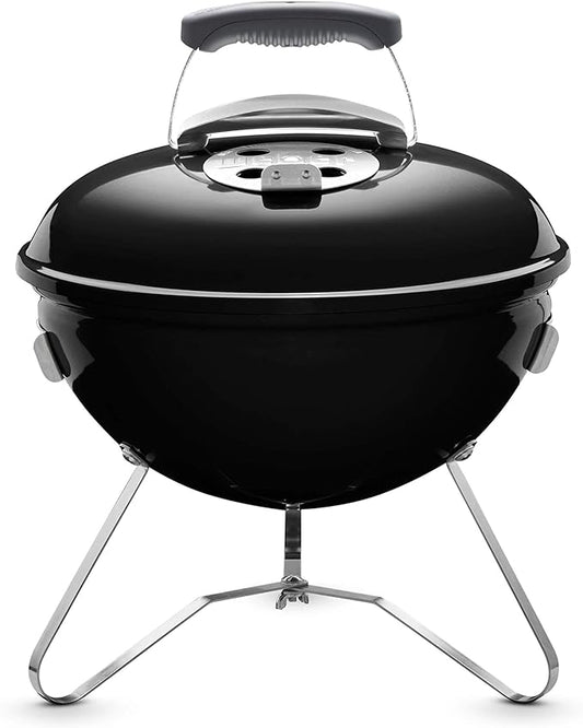 Weber Smokey Joe Charcoal Barbecue/Portable Design, Porcelain-Enamelled Lid & Bowl, 37 cm Cooking Surface, Black