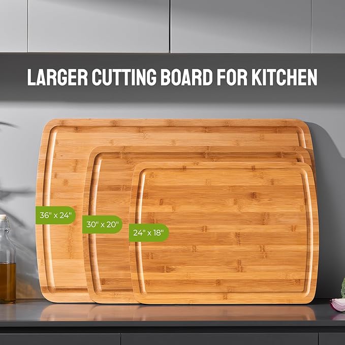 36 x 24 Extra Large Cutting Board, 4XL Extra Large Chopping Boards for Kitchen - Meat Cutting Board for BBQ - Turkey Carving Board - Extra Large Charcuterie Boards with Juice Groove
