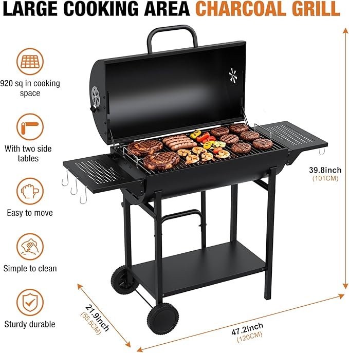 Extra Large Charcoal Grill for Outdoor Cooking