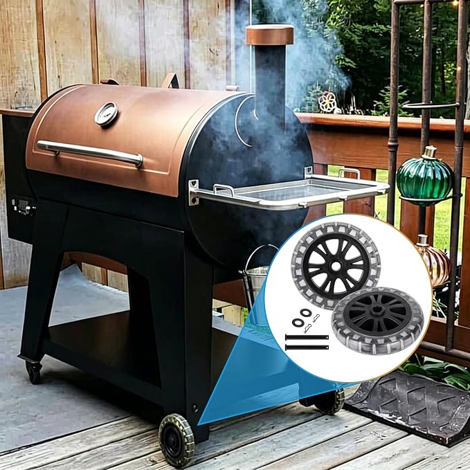 6" Grill Wheels for Pit Boss Pellet Grill Austin XL, 700FB1, Pro Series, 440FB1, 54389 Wheels for Pit Boss Replacement Wheels for PitBoss Austin XL Parts