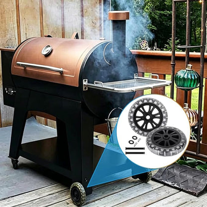 6" Grill Wheels for Pit Boss Pellet Grill Austin XL, 700FB1, Pro Series, 440FB1, 54389 Wheels for Pit Boss Replacement Wheels for PitBoss Austin XL Parts