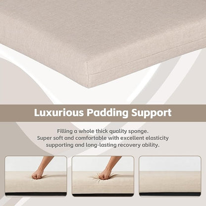COZYVIDA Outdoor Chair Cushions Set of 4, 20"x20" Square Seat Pads with Tie Straps and YKK Zippers, 30D High-Density Foam, Water-Resistant Fabric,UV-Resistant 1000+ Hrs,Putty