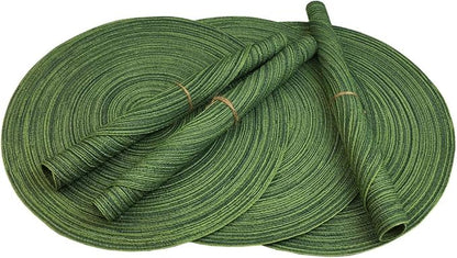 Red-A，Placemats,Round Placemats for Dining Table Woven Heat Resistant Non-Slip Kitchen Table Mats Diameter 14 inch (Set of 6, Hunter Green)