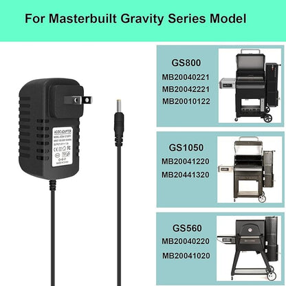 Power Adapter Replacement Part 9004190216 Compatible with Masterbuilt Gravity Series 560/800/1050 XL Digital Charcoal Grill and Smoker Combo, with 19ft Power Cord Charger